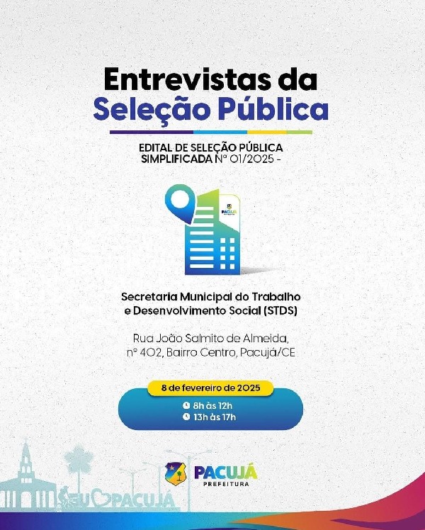 Entrevista da Seleção Pública Secretaria Municipal do Trabalho e Desenvolvimento Social